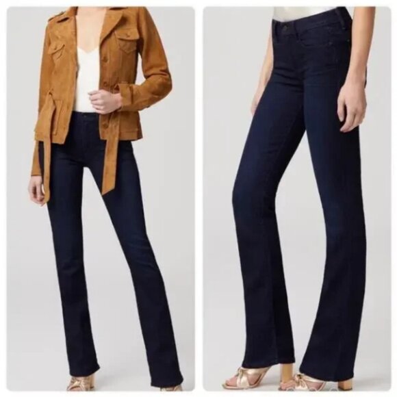 PAIGE High Rise Manhattan 32" Slim Boot in Lana Transcend Stretch Jeans Size 32 - Picture 1 of 11